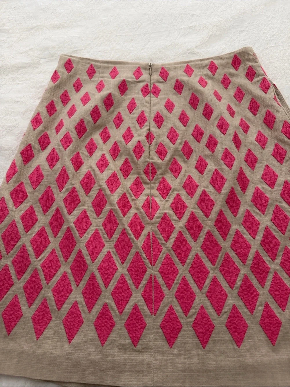 Women’s Pink Diamond-Pattern A-Line Skirt